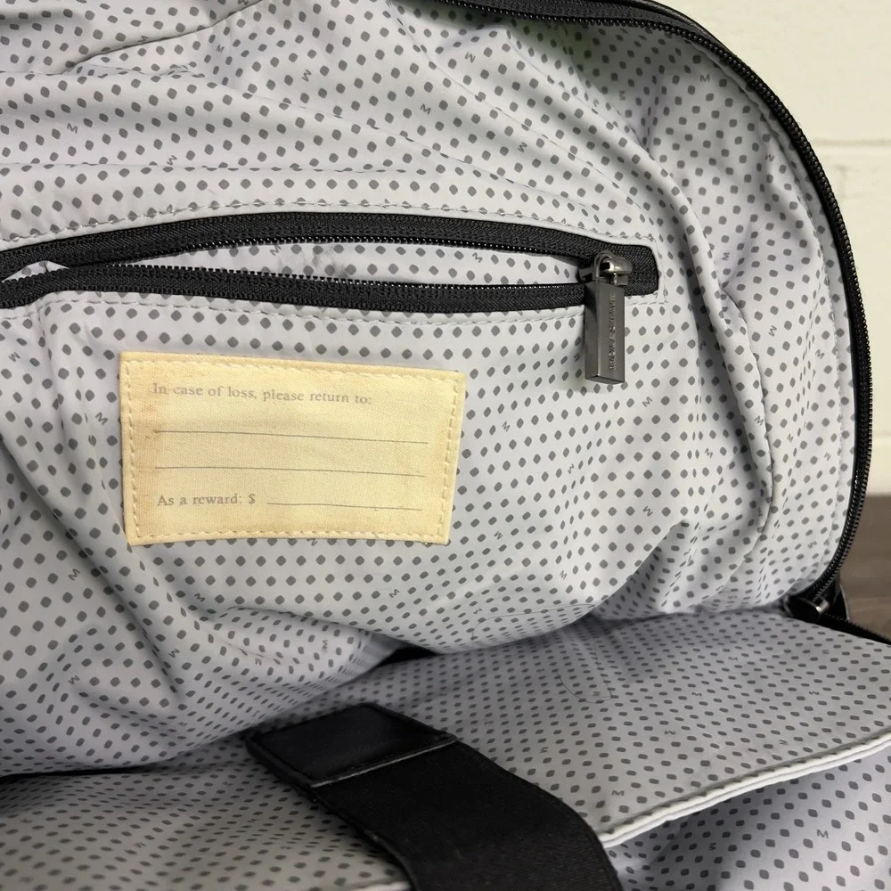 Moleskine Black Backpack Faux Leather Minimalist Laptop Bag Travel Daypack